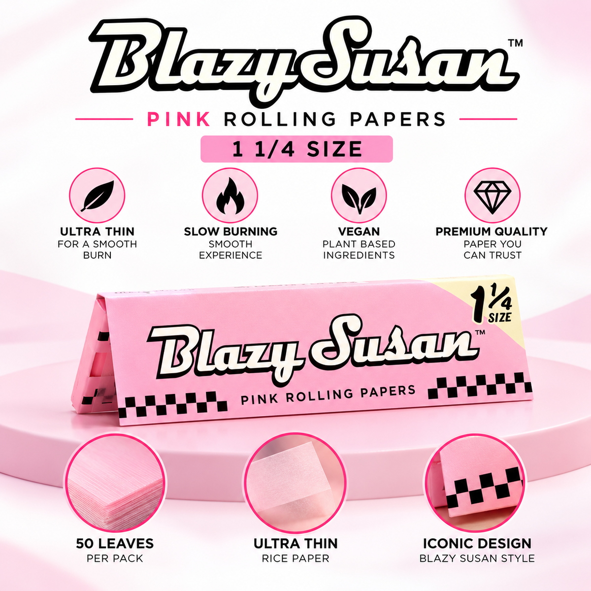 Blazy Susan Papers 1 1/4 Pink