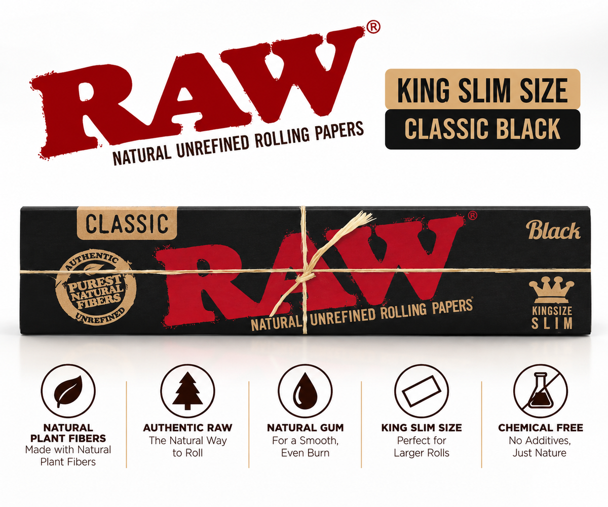 Raw Papers King Slim Classic Black