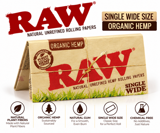 Raw Papers Single Wide Organic