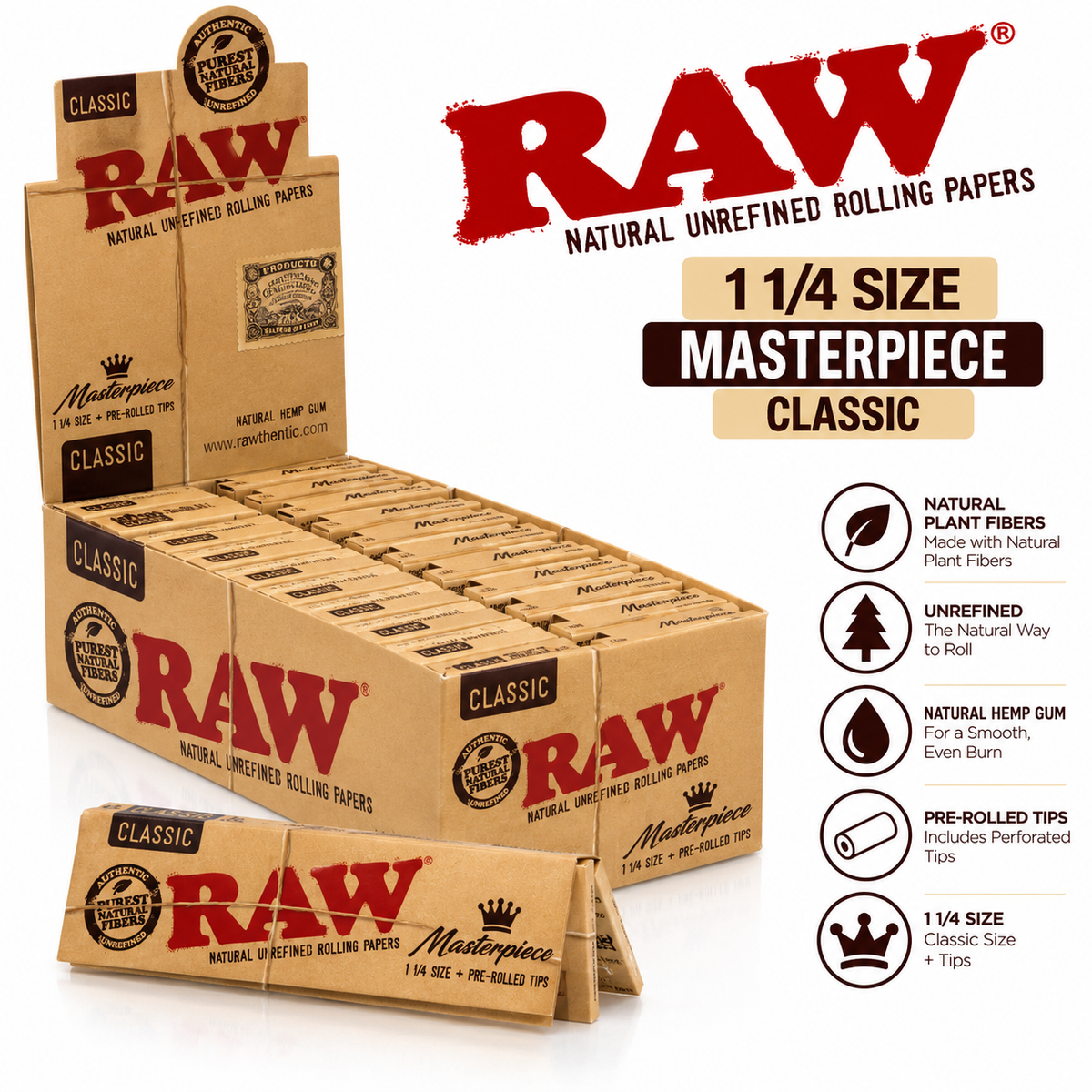 Raw Papers 1 1/4 Classic Masterpiece