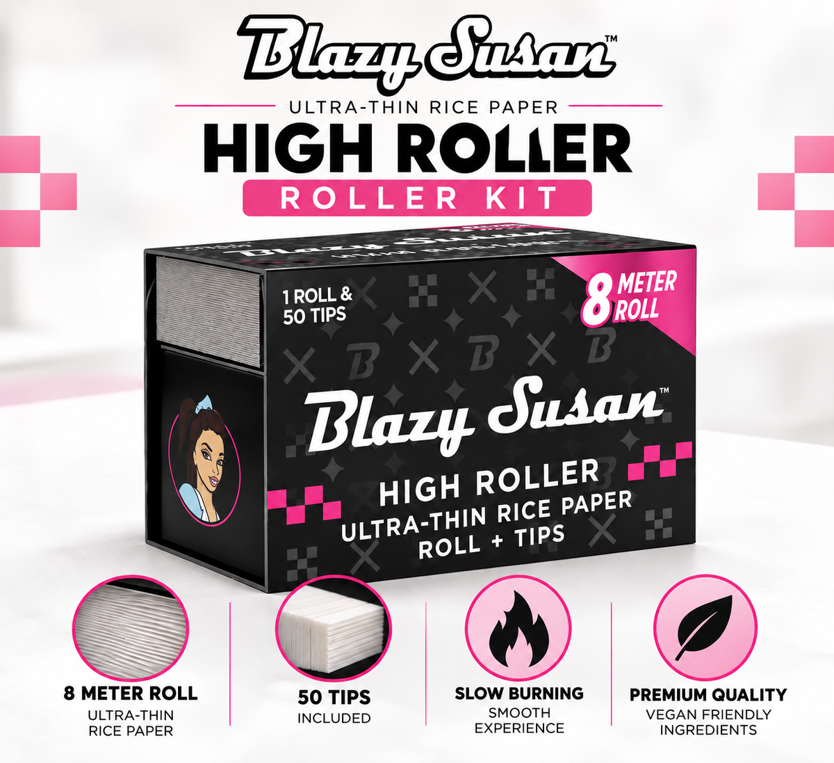Blazy Susan Ultra Thin High Wide Rice Paper Roller Kit