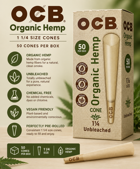 OCB Cones 1 1/4 Organic 50 Count