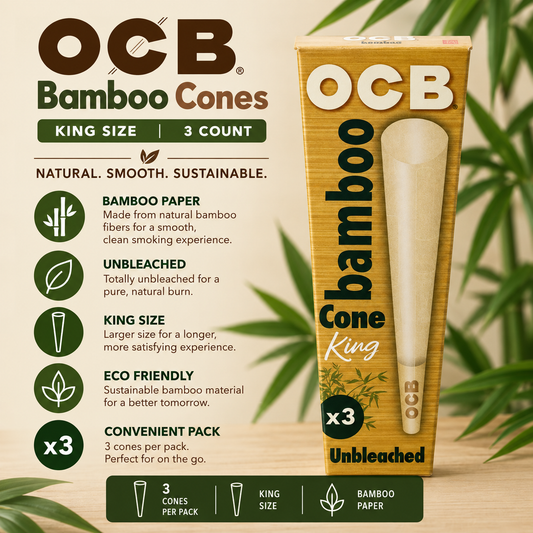 OCB Cones King Bamboo 3 Count