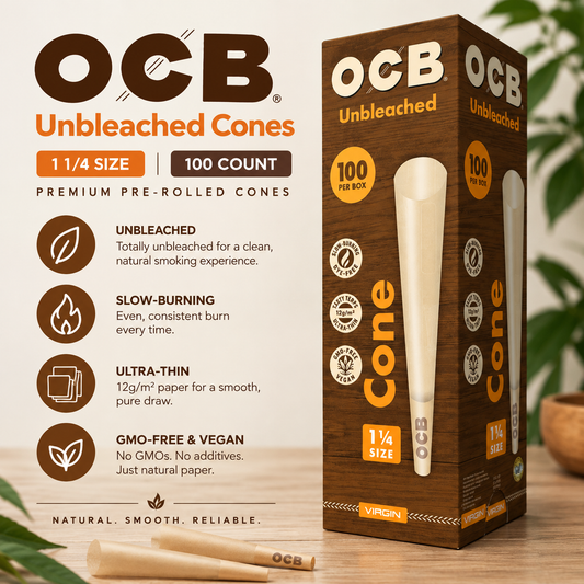 OCB Cones 1 1/4 100 Count Box