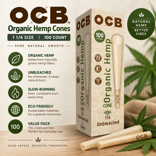 OCB Cones 1 1/4 Organic 100 Count