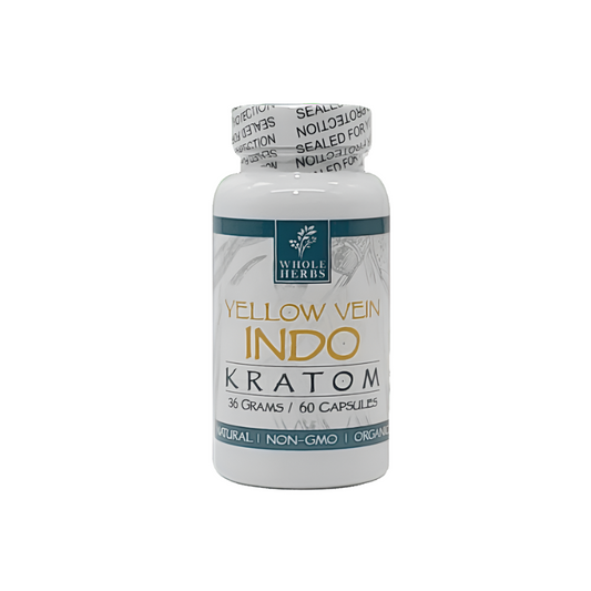Whole Herbs Kratom Caps 60CT Indo Yellow