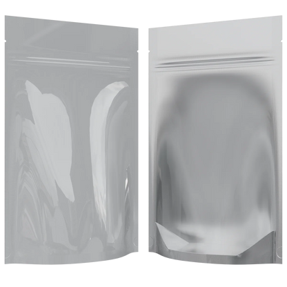 Mylar Bag 1/2OZ Clear White Single Zipper