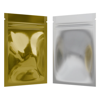 Mylar Bag 1OZ Clear Gold Single Zipper