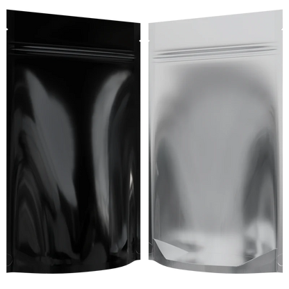 Mylar Bag 1LB Clear Black Single Zipper