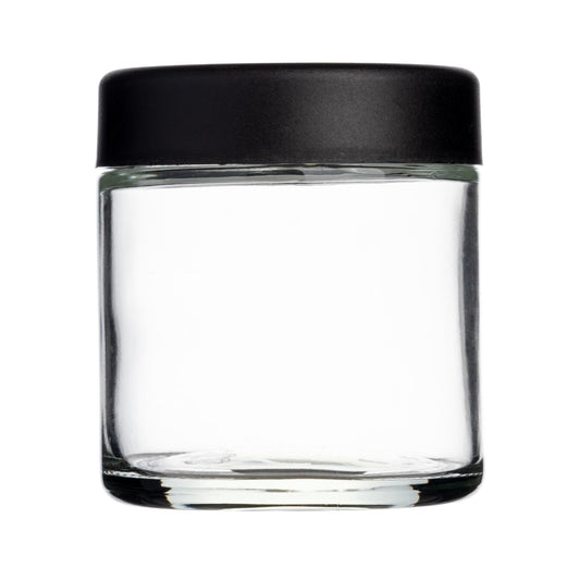 Jar 3OZ Round Clear Black Slim