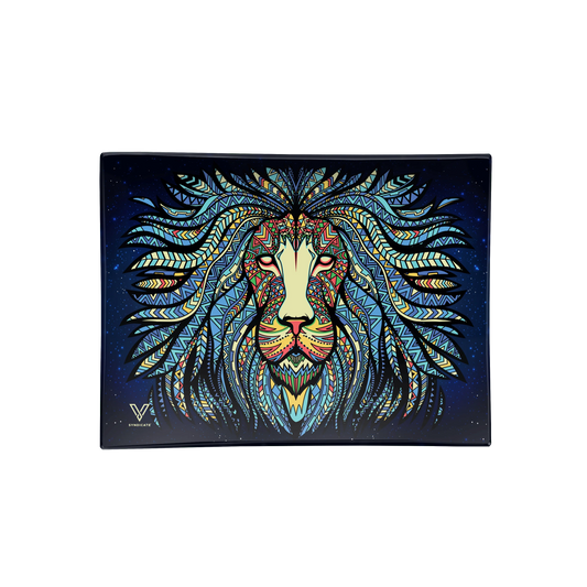 V Syndicate Tray L Glass Tribal Lion