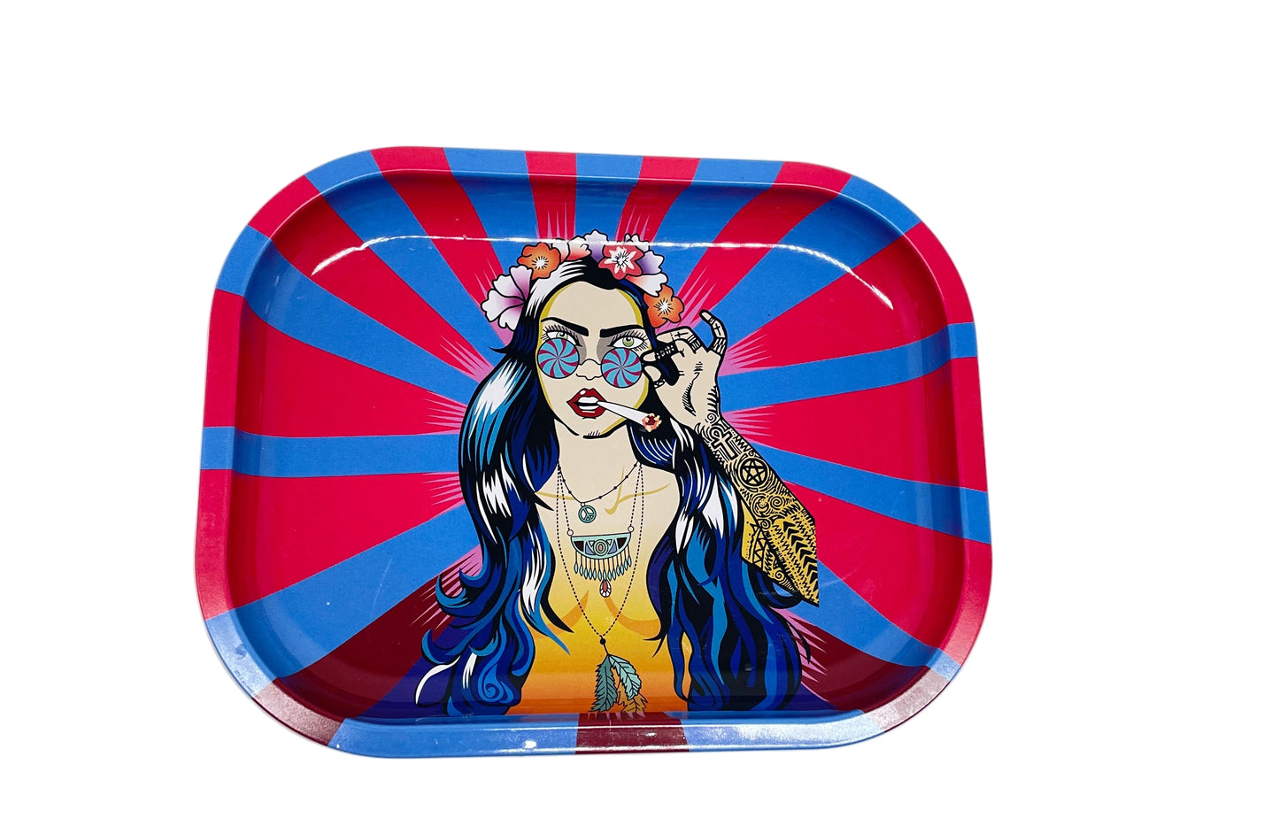 Small Design Tray Red and Blue