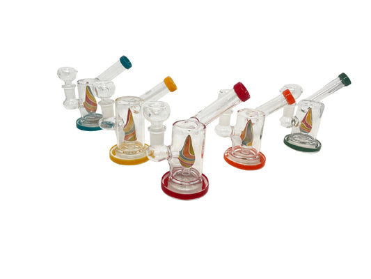 Waterpipe 5" Angled Beaker Swirled Perc Mix