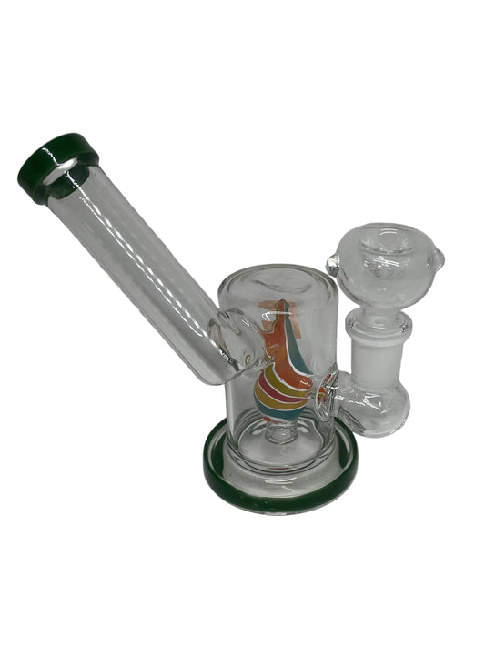 Waterpipe 5" Angled Beaker Swirled Perc Mix