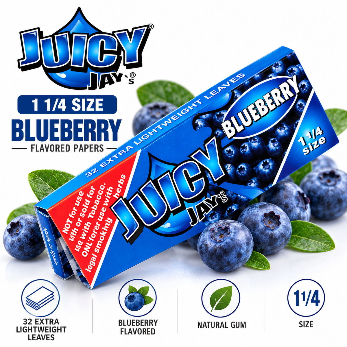 Juicy Jay Papers 1 1/4 Blueberry