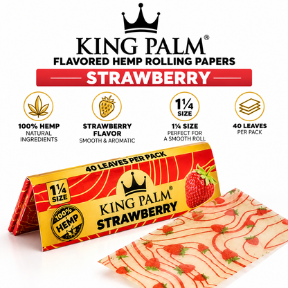 King Palm Papers Strawberry Flavored Hemp 1¼