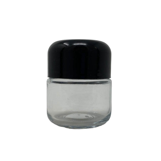 Jar 2OZ Round Clear Black