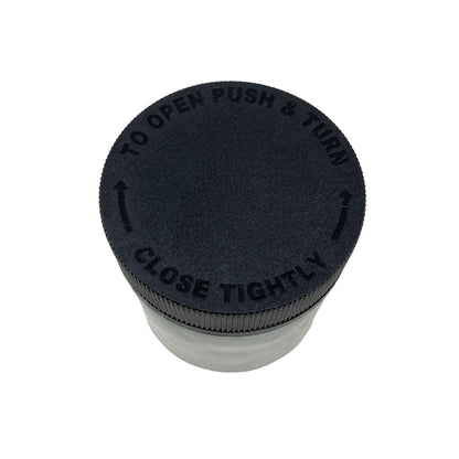 Jar 3OZ Round Clear Black Ridges