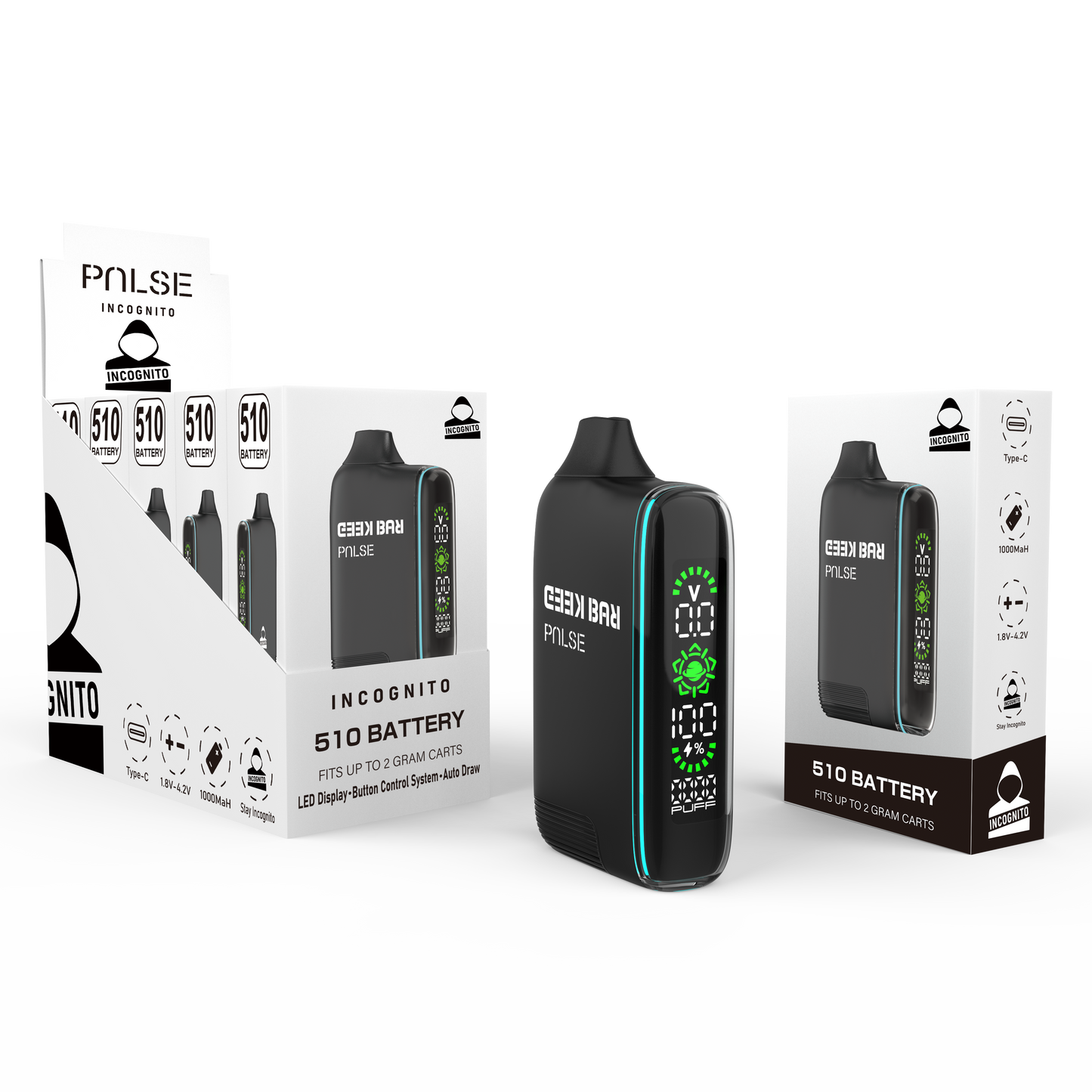 Incognito 510 Cart Battery Geek Bar Pulse
