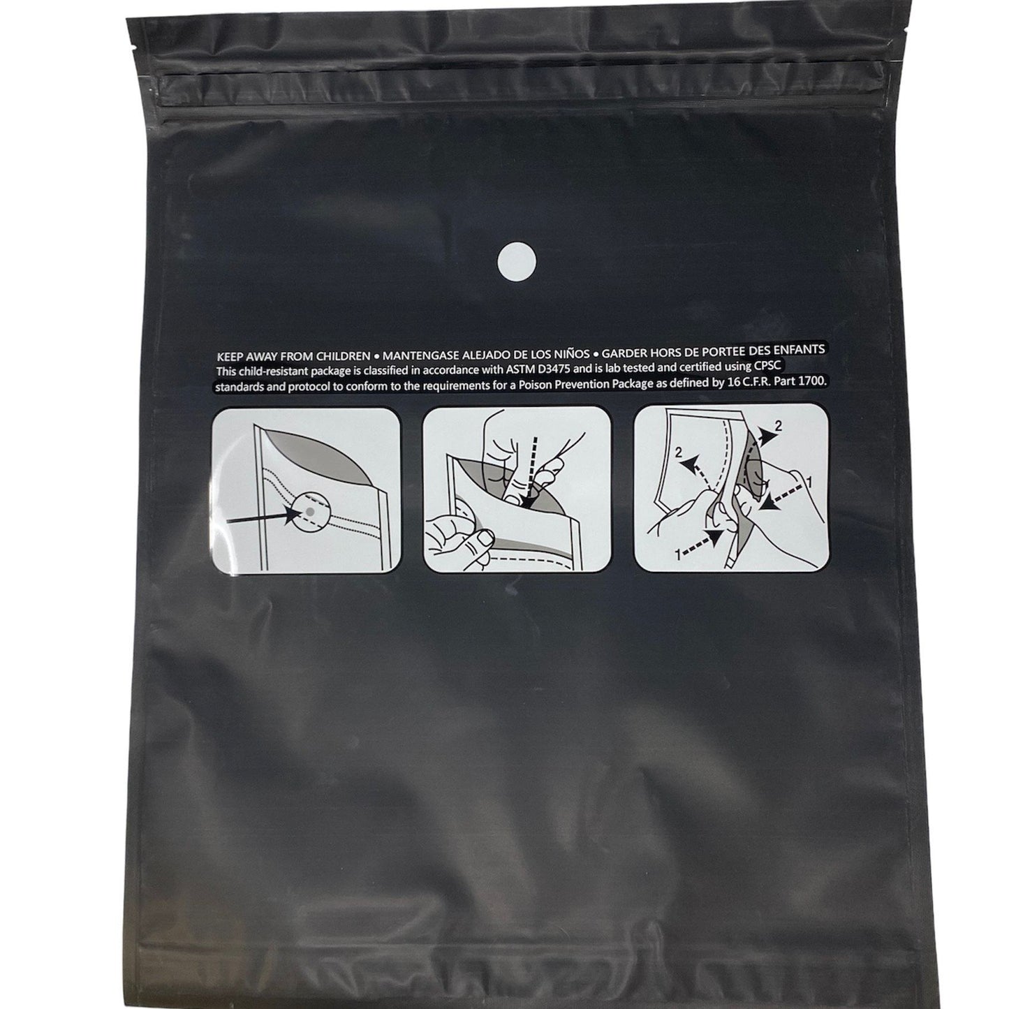 Mylar Bag 1LB Opaque Black Double Zipper