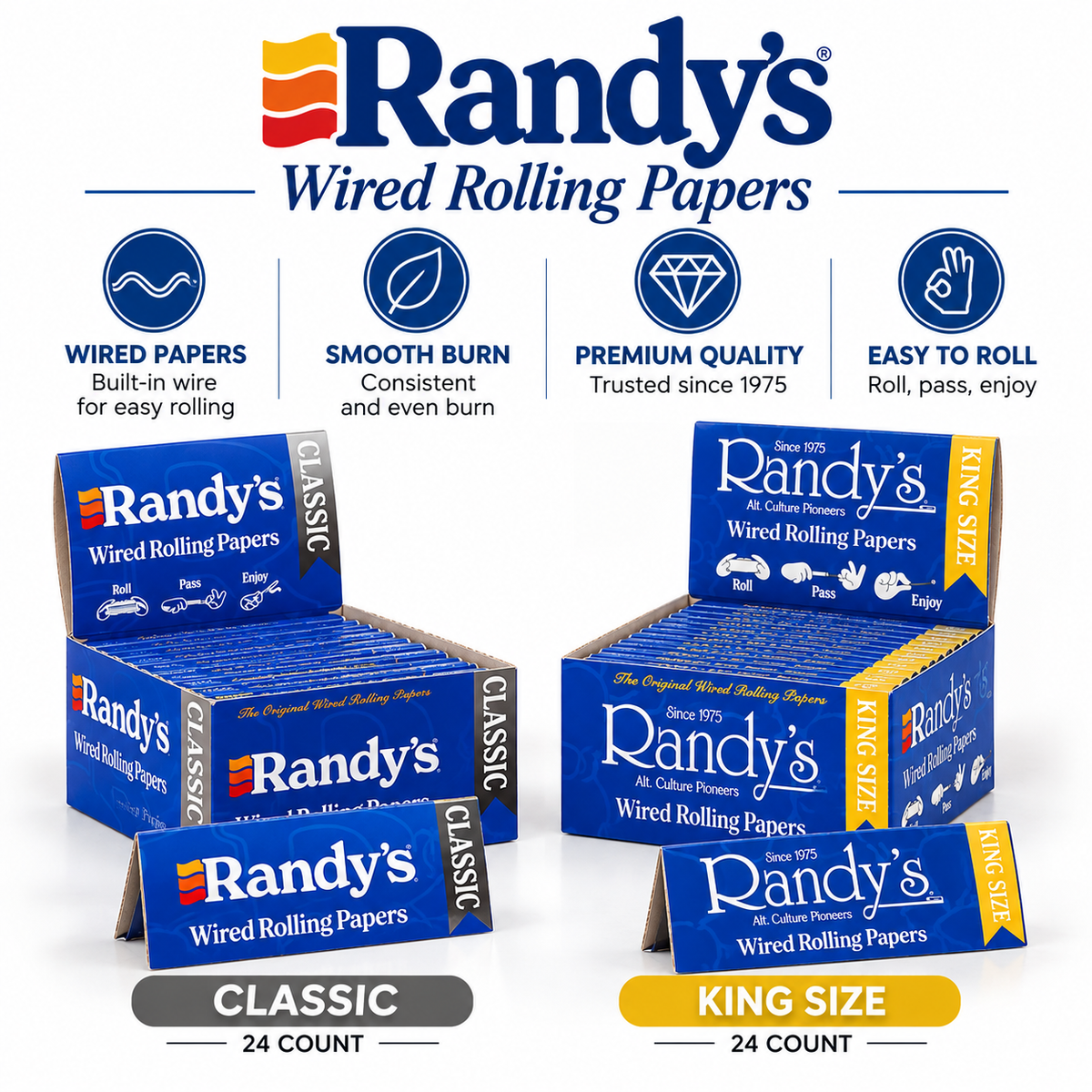 Randy's Wired Rolling Papers 24 Count