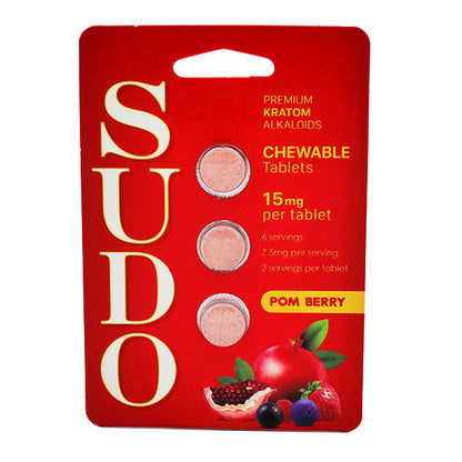 Sudo Kratom Alkaloids Chewable Tablets 15mg - 3 Pack
