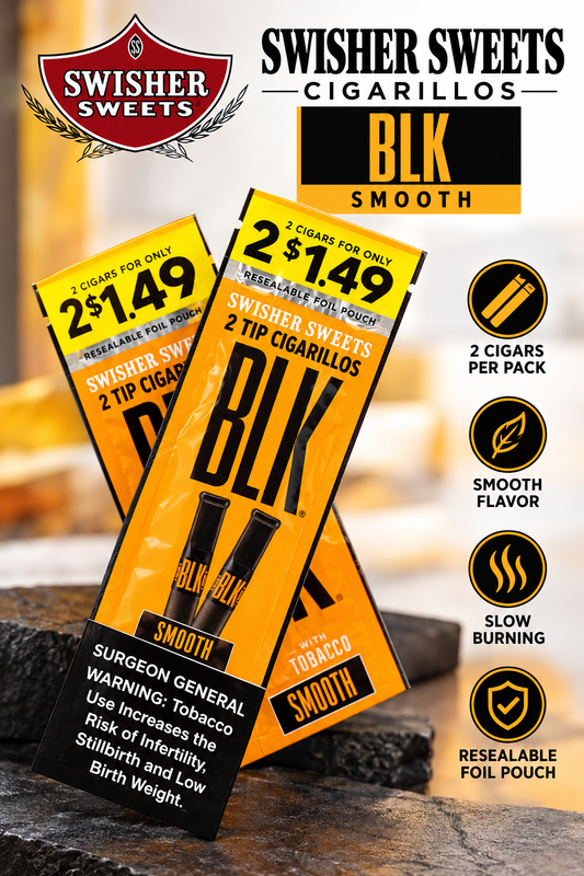 Swisher Sweet Cigarillos 2 Count BLK Smooth $1.49