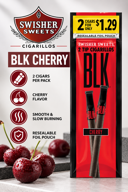 Swisher Sweet Cigarillos 2 Count BLK Cherry $1.29
