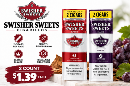 Swisher Sweet Cigarillos 2 Count ($1.39)