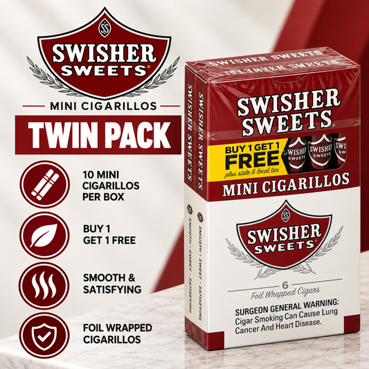 Swisher Sweet Cigarillos 10 Count Mini Twin Pack
