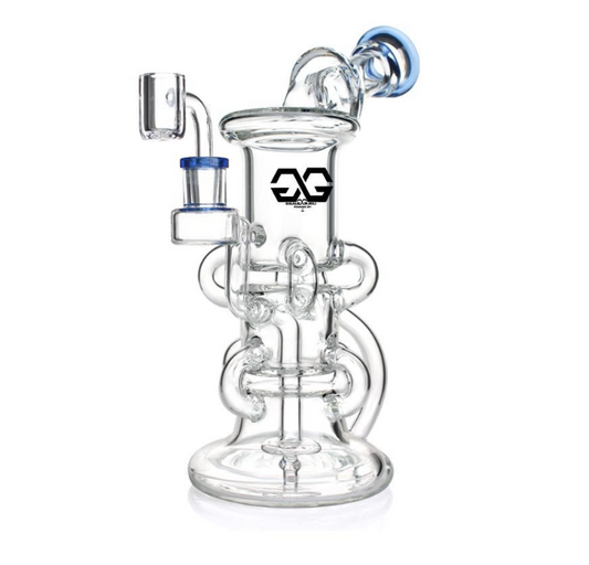 Glass Guru Waterpipe 10" Recycler Clear