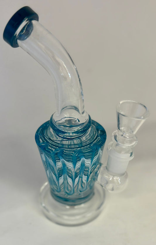 Waterpipe 6" Bent Tube w/Colored Net Design