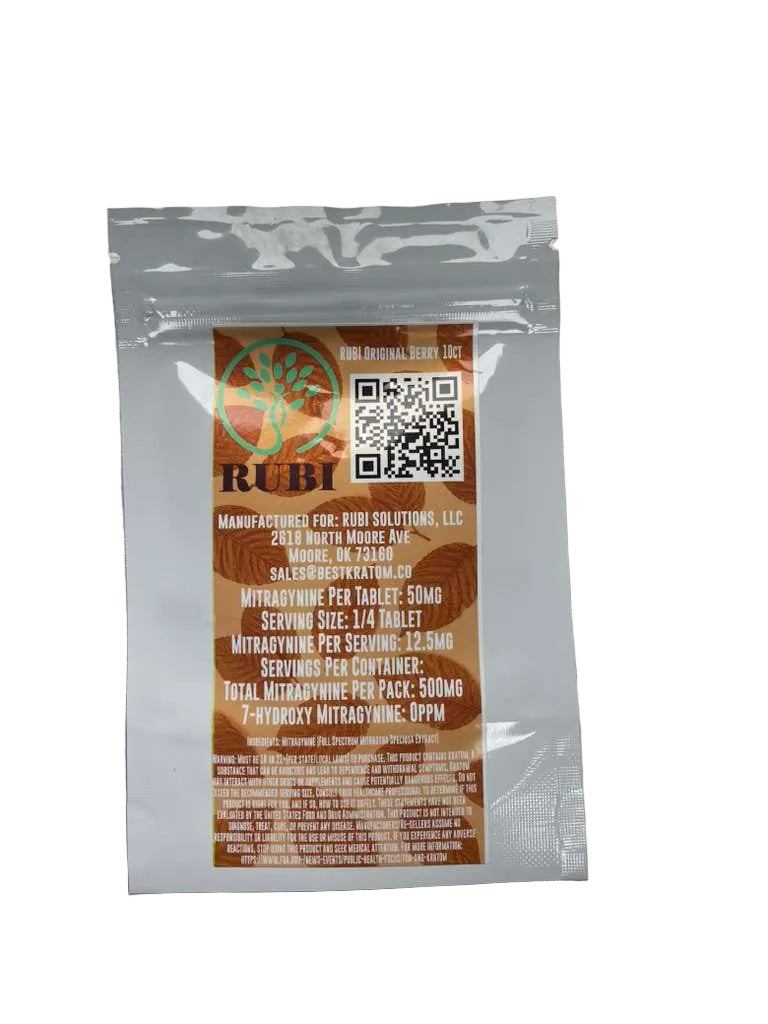 Rubi Kratom Extract Tablets 10 Count