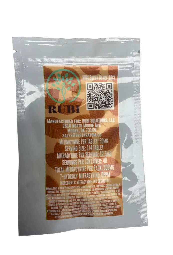 Rubi Kratom Extract Tablets 10 Count