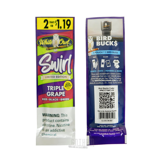 White Owl Cigarillos 2CT Swirl Triple Grape