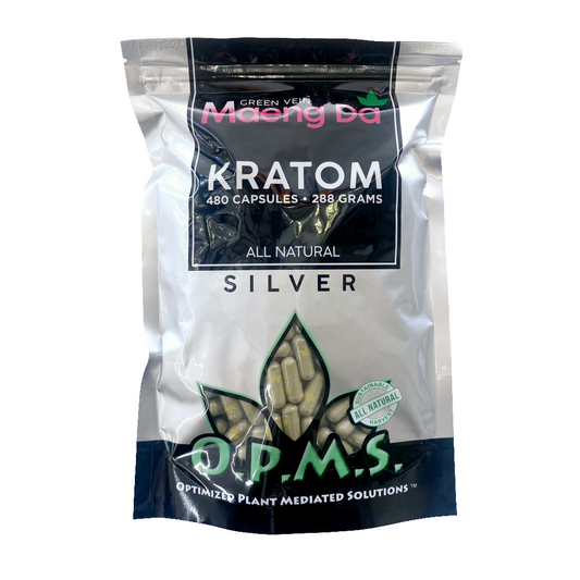OPMS Kratom Caps 480CT Silver Maeng Da Green