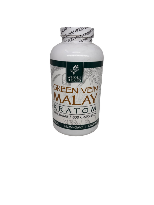 Whole Herbs Kratom Caps 500CT Malay Green