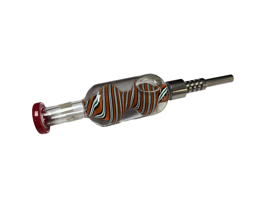 Nectar Collector 5" Glycerin Chamber Color Rim Red