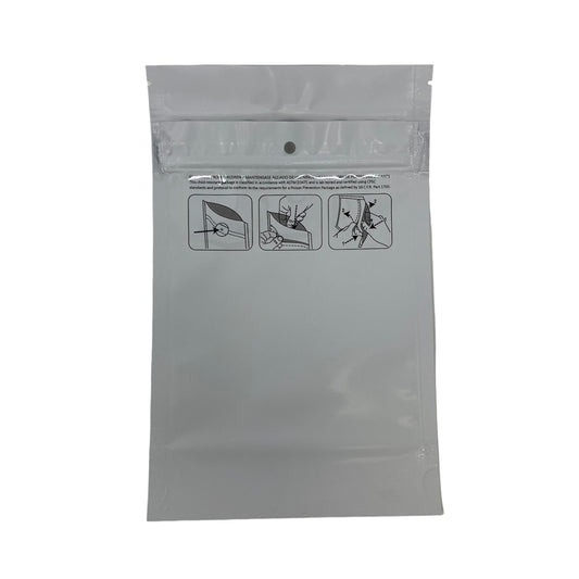 Mylar Bag 1/2OZ Opaque White Double Zipper