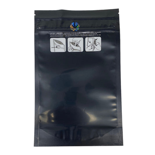 Mylar Bag 1OZ Opaque Black Double Zipper