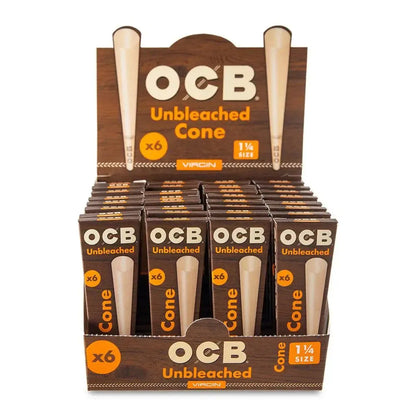 OCB Cones 1 1/4 Unbleached 6 Count