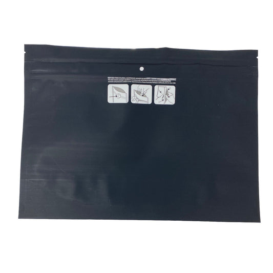 Mylar Bag 12x9 Opaque Black Double Zipper