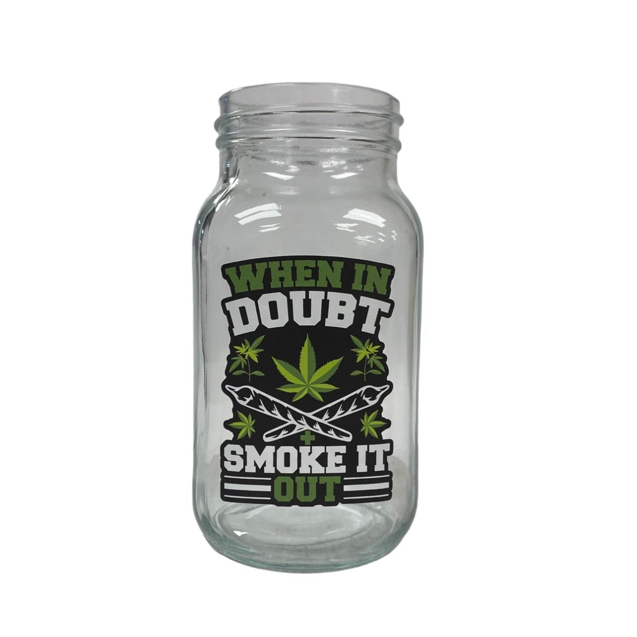 Jar Mason 750ml Decal "Smoke It Out"