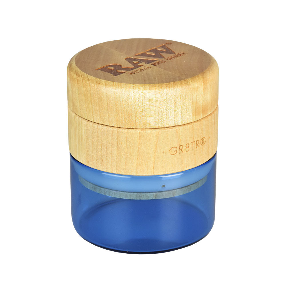 Jar 65MM Round Clear Wood Design