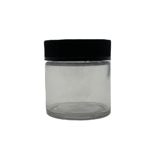 Jar 3OZ Round Clear Black Ridges