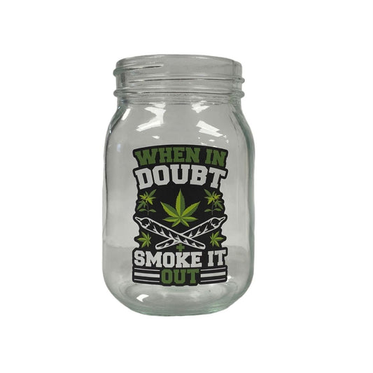 Jar Mason 500ml Decal "Smoke It Out"