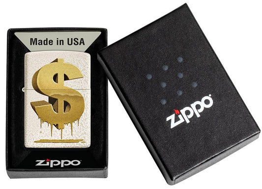 Zippo Lighter Drippy Dollar Design